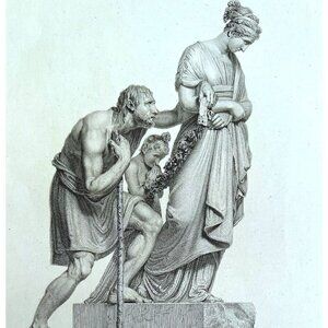 Beneficence 1834 Engraving Antonio Canova Victorian Art Family DWBB3